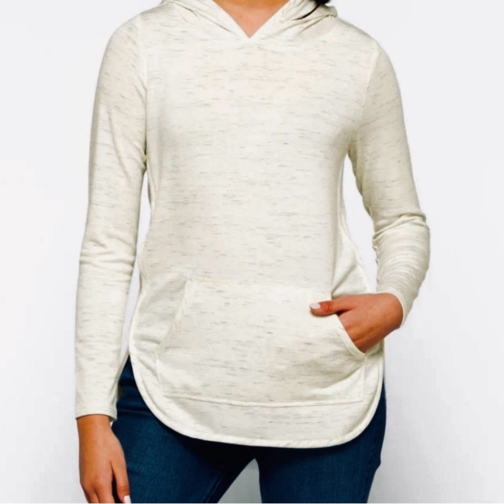 NWOT Milania French Terry Curved Hem Hoodie